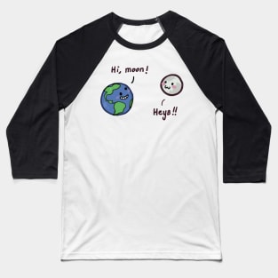 Earth and Moon Baseball T-Shirt